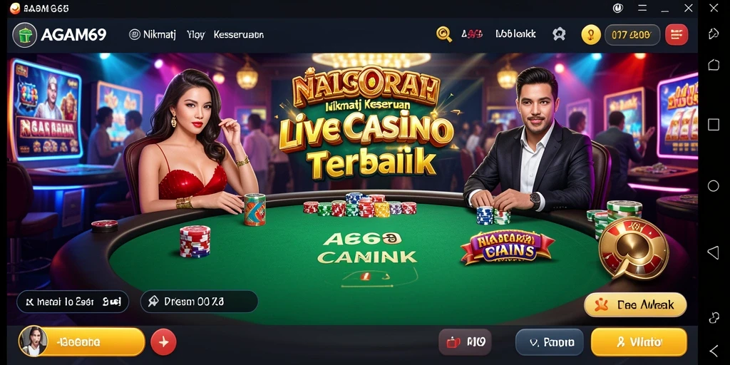 Screenshot utama AGAM69 menampilkan gameplay yang menegangkan di kasino langsung.