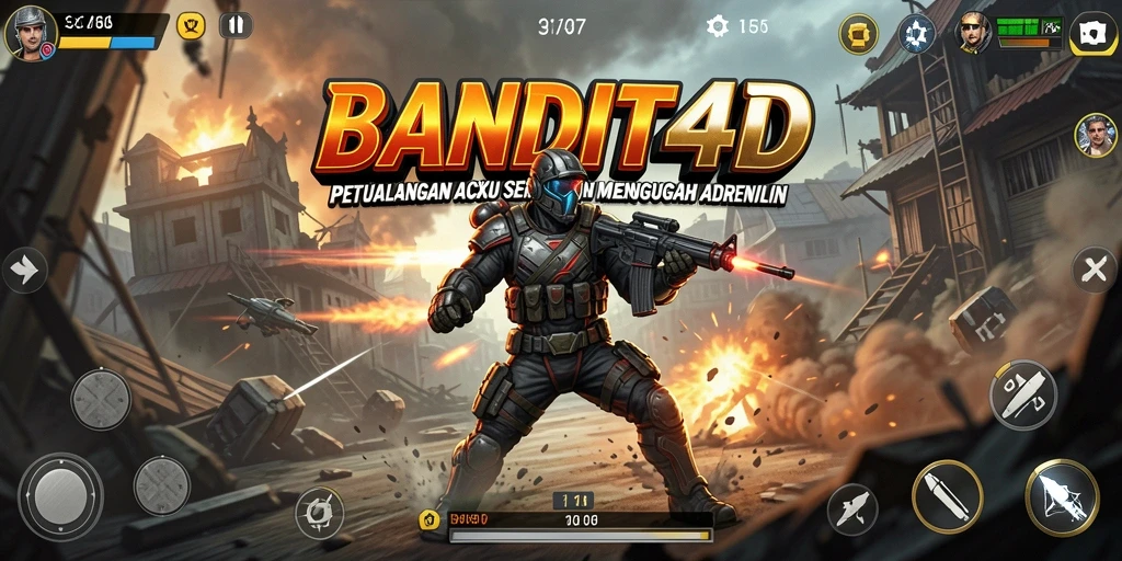Tampilan gameplay BANDIT4D yang mendebarkan dan seru.