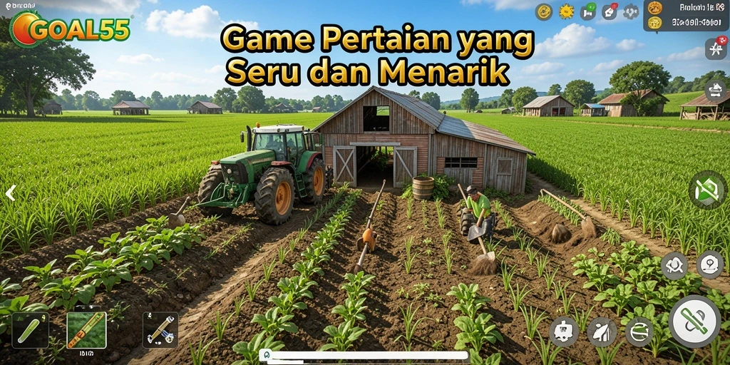 Tampilan gameplay GOAL55 yang seru dan menarik di dunia pertanian.