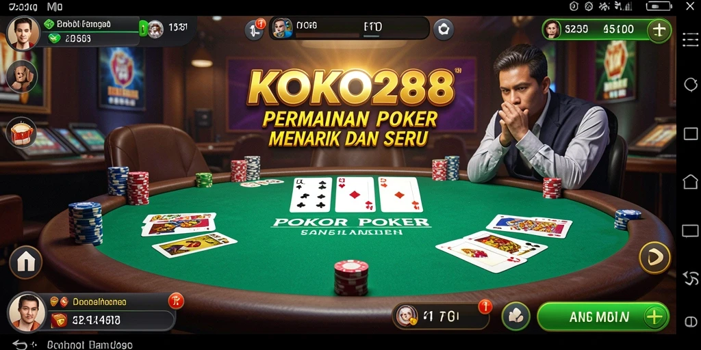 Screenshot KOKO288 menampilkan grafis permainan Poker yang menarik.