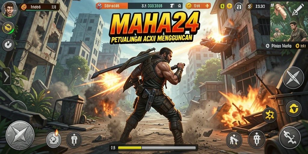 Gameplay MAHA24 yang menarik dengan aksi penuh adrenalin.