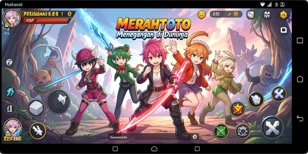 Tampilan menarik gameplay MERAHTOTO yang penuh aksi dan karakter Anime.