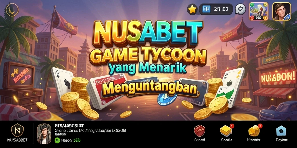 Screenshot gameplay NUSABET yang menampilkan pengelolaan bisnis.