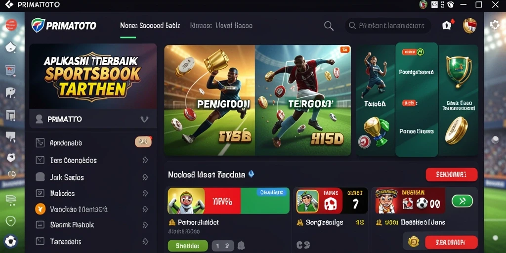 Screenshot PRIMATOTO menampilkan antarmuka taruhan olahraga yang menarik.