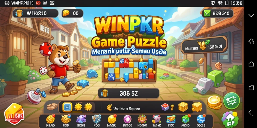 Screenshot gameplay WINPKR menampilkan tantangan puzzle yang menarik.