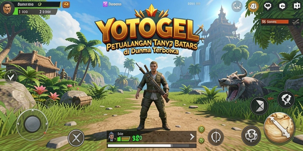 Tampilan gameplay YOTOGEL yang menampilkan dunia terbuka yang luas.
